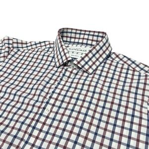 Mizzen+Main Leeward Shirt Men's Medium Trim Fit‎ Plaid Performance Long Sleeve